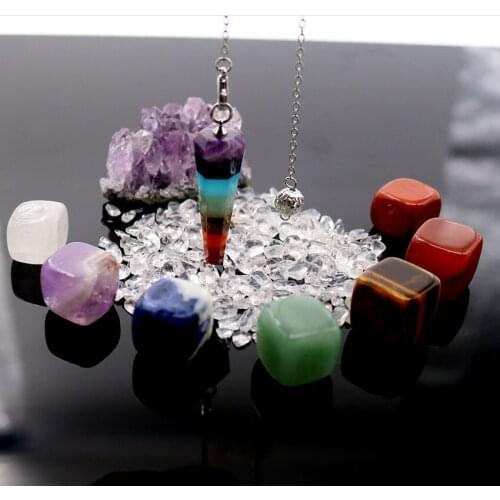 YJXP Healing Crystals for Chakra Balancing: tumbles Stones,Chakra Pendulum, Amethyst Cluster ,Meditation, Home Decoration