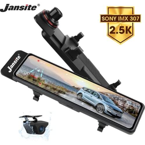 Jansite 10.88 inch Touch Screen Car Dash Camera Recorder Rear View DVR Mirror Video Cam Auto Registrar Spuer Night Vision