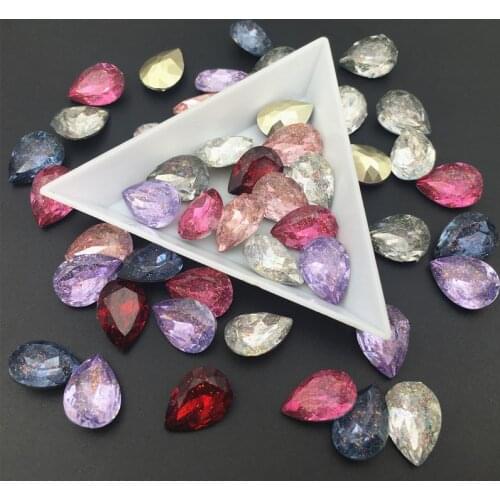 Symphony Resin Stones 10pcs 10x14mm Teardrop Point Back Rhinestones Pear Shape Stones for Dress DIY making