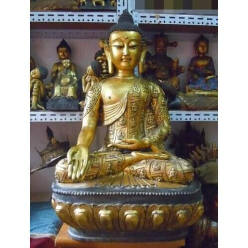 Xd 003057 40"China bronze gilt Buddhism myriad buddha Sakyamuni buddha Sculpture statue