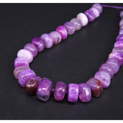 15.5"/strand Purple Crack Agates Round Slab Nugget Abacus Loose Beads,Natural Gems Stone Rondelle Pendants For Jewelry Making