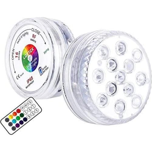 13led RGB diving light with suction cup magnet garden pond fish tank swimming pool battery box ip68 waterproof led light 21KEY