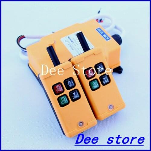 2 Tansmitters 4 Channels 1 Speed Control Hoist Crane Radio Remote Control Push Button Switch System