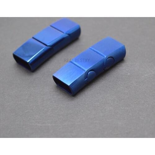 HOLE SIZE:11.2*6.4MM Stainless Steel Magnet Buckle Blue Magnetic Clasp Leather Cord Bracelet Connector Components DIY for Jewel