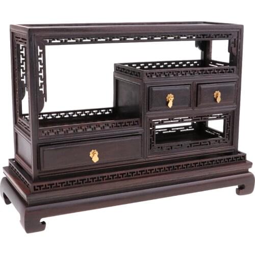 Handcrafts 1/6 Dollhouse Furniture Annatto Tea Coffee Cabinet for Doll Figures Accessory