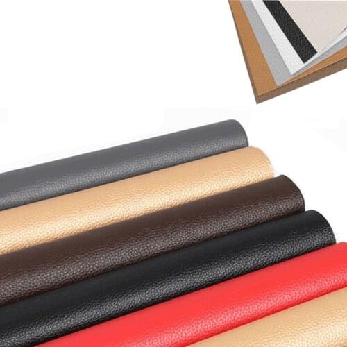 20x10cm Self Adhesion Litchi Faux Synthetic Leather Patches Multicolor PU Sofa Repairing Subsidies Leather PU Fabric Patches