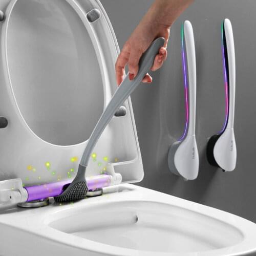 New Silicone Toilet Brush Household Punch-free Cleaning Tool TPR Flat Toilet Brush Bathroom Wall-mounted Bathroom Accessories