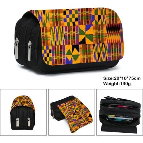 African Style Print Pencil Bag Black Woman Cosmetic Bag Boy Girl Afro School Study Stationery Bag Storage Bag Pencil Case Gift