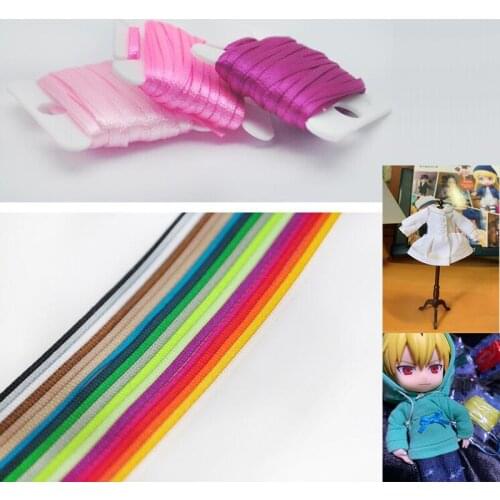 Width 2-3mm Super Narrow DIY Doll Headdress,Clothes,Hat dress stripe decorate Handmade Colorful Fine Silk Ribbon Webbing