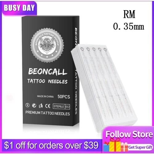 50pcs Tattoo Needles Assorted Sterilized 5RM 7RM 9RM 11RM 13RM 15RM For Tattoo Machine Gun Tattoo Supplies Tattoo Body Art
