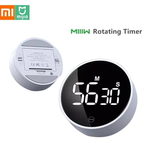 XIAOMI MIJIA Smart Alarm Clock Rotating Timer Brightness Adjustable Magnetic LED Digital Display Kitchen Cooking Alarm Clock