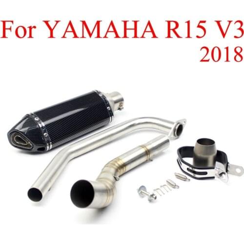 Slip-on Exhaust For Yamaha R15 V3 2018 Years Motorcycle Exhaust Full Systems Pipe With Muffler Link Connection Front Pipe Tube