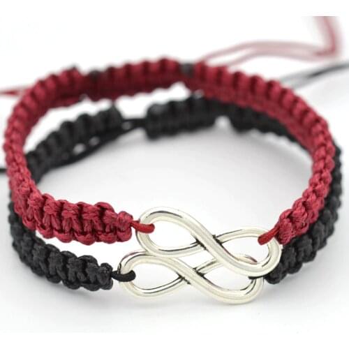 Free shipping Handmade Jewelry For Couple Infinity Charm Bracelets for Women Rope Chain Trendy Gift Pulseira Feminina