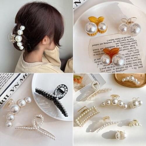 Ms. Child size pearl pin head large web celebrity INS grab clip clip hair clip joker card shark mouth head