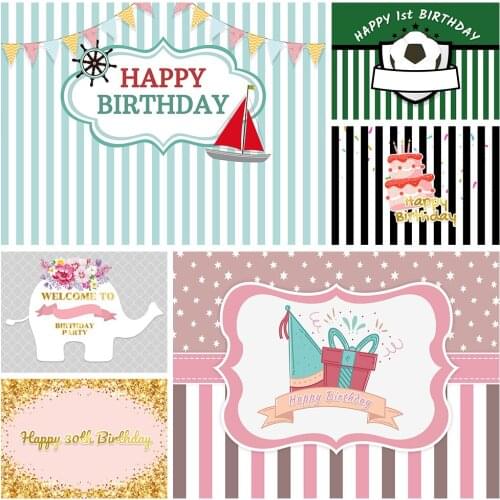 Gold Glitter Birthday Party Photography Backdrop Football Flower Sailboat Custom Name Banner Wedding Background For Photo Studio