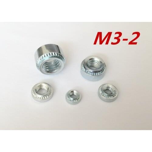 10pcs/lot High Quality M3-2 M3 press nut clinching Nut steel zinc plated Rivet Nuts inserting self clinching Nuts