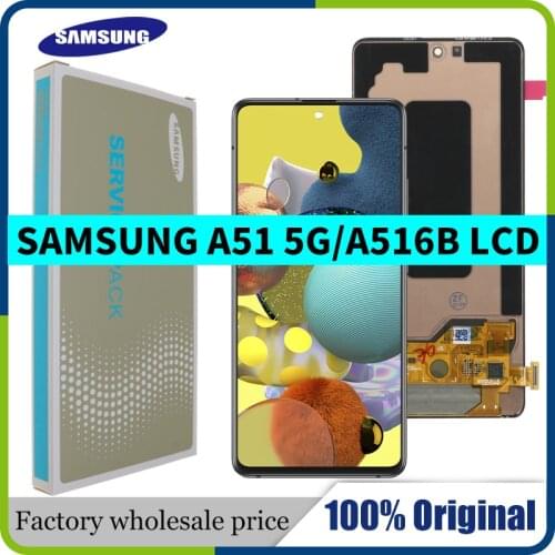 100% Original 6.5'' Super AMOLED Display for Samsung Galaxy A51 5G A516 A516B A516F Full LCD Touch Screen Digitizer Repair Parts