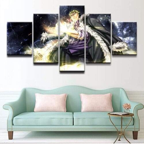 5 Piece Wall Art Canvas Anime Manga Pirate King Figure Pictures And Posters Modern Home Bedroom The Wall Decoration Paintings