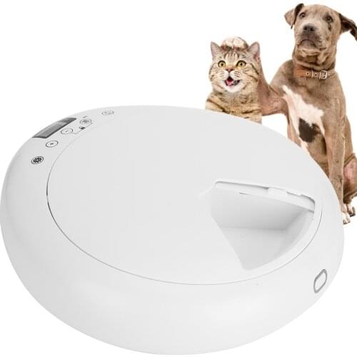 Pet Automatic Feeder Portion Control Digital Timer Detachable Dogs Cats Anti Slip 6 Meal Trays With Voice Recorder Dry Wet Food