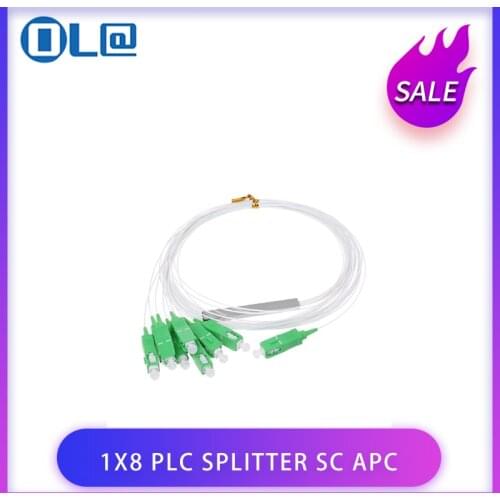 Free Shipping 100 PCS/Lot PLC Optical Splitter SC APC 1m 1X8 FTTH Fiber Optic Splitter FBT Optical Coupler Singlemode Steel Pipe