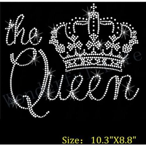 Free Shipping hot selling Queen Crown Royal Tiara Princess Hotfix Iron On Rhinestone Transfer Design