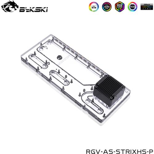 Bykski Distro Plate For ASUS ROG STRIX HELIOS GX601 Chasis ,Reservoir ,5V 3PIN ,12V 4PIN LED ,Acrylic, RGV-AS-STRIXHS-P