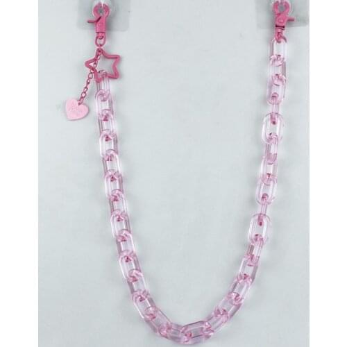 Transparent Star Heart Pendant Acrylic Punk Hip hop Trendy Single Layer Key Chain Waist Pants Chain Jeans Clothing Accessories