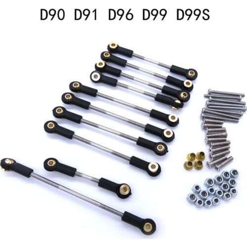 For MN Model D90 D91 D96 D99 D99S RC Crawler Upgrade Parts Metal Chassis Pull Rods Drag Plastic Ends Link Suspension Link Mount