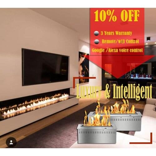 Inno-Fire 60 inch silver or black bioethanol fireplace burner wifi