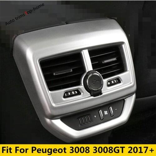 Yimaautotrims Rear Air Conditioner AC Vent Outlet Armrest Box Cover Kit For Peugeot 3008 3008GT 2017 - 2021 Interior Mouldings