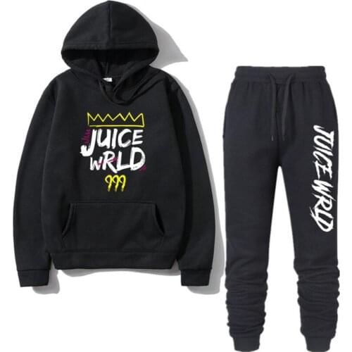Rapper Juice Wrld Sets Tracksuit Men Hoode Sweatshirt pants Sportswear Male Suit Pullover 2 Piece Set Casual hoodie coat clothes