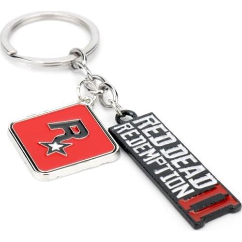 Red Dead 2 Redemption Keychain Rockstar Game Pendant Metal Key Ring Holder Men Car Women Bag Key Chain Chaveiro Jewelry