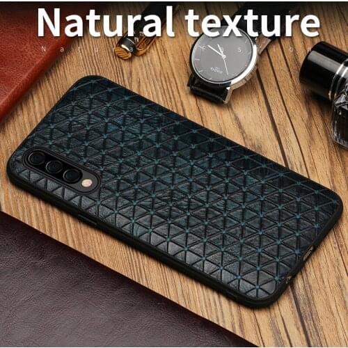 LANGSIDI Business Genuine leather Case For samsung a50 A30 a70 cover shockproof full Protective Soft back covers silicone edge