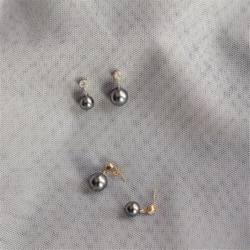 Liemjee Personality Fashion Jewelry Elegant 14K Gold Purple Pearl Earrings For Women Feature Namour Charm Gift All Seasons