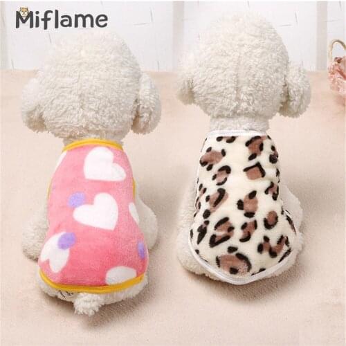 Miflame Winter Warm Small Dogs Clothes Pink Heart Puppy Jacket Coat Schnauzer Bichon Fleece Dog Vest Shirt Cute Pet Cat Clothing