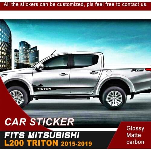 Stickers for car decoration 2 Pcs body side waist racing styling graphic vinyl car sticker for mitsubishi l200 triton