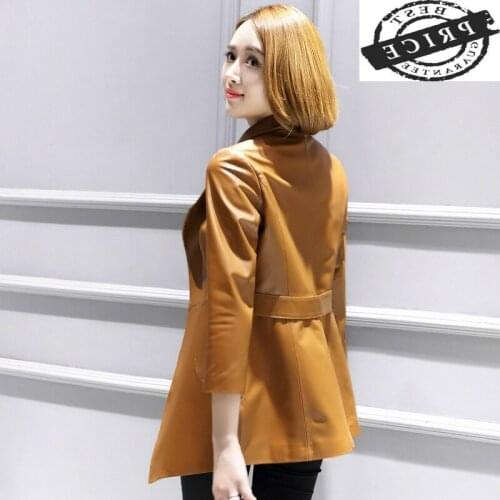 Genuine Leather Montone Jacket Women Real Natural Sheepskin Coats Female Outwear Plus Size Spring Autumn Clothes LWL1550