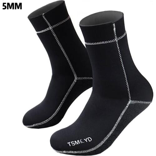 TSMCYD 5mm SCR Neoprene Diving Socks Winter Swimming Keep Warm Scuba Diving Beach Non-slip Men Women Rowing Boat Shoes Socks
