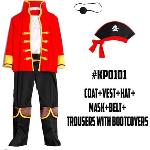 Pirate Costume Suit Cape Kids Halloween Boys Girls Cosplay Birthday Party Captain Jack Unique Funny Gift