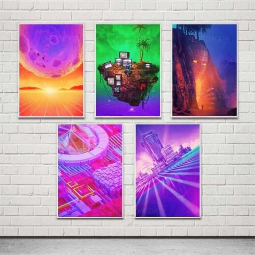 HD Prints Planetary Poster Wall Art Colorful Building Landscape Canvas Painting Modern Home Decor Bedroom Modular Pictures Frame