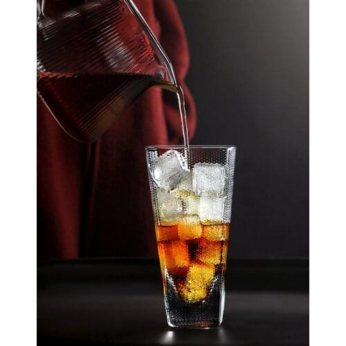 Ins Popular Glass Cups Square Japan Simple Style Creative Drinkware Transparent Water Juicy Tea Cup 200ML 300ML