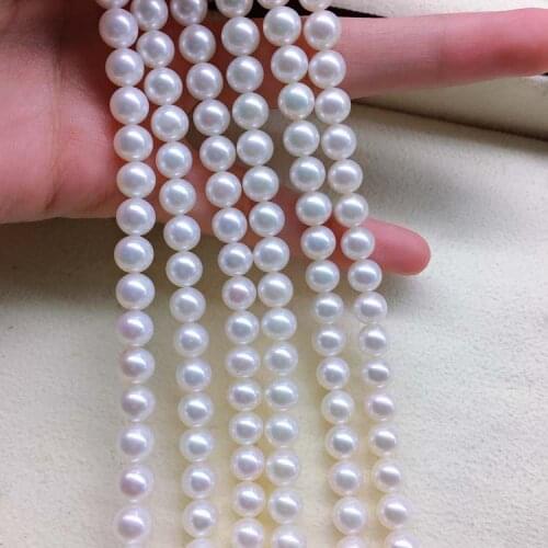 Freshwater Pearl Necklaces for Women Round Shape Size 6.5-7mm Diy Jewelry Loos Pearl Strand150