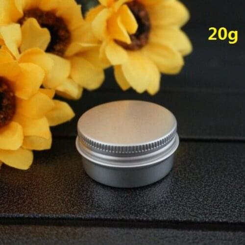 20g 20ml Silver Empty Round Aluminum Box Metal Tin Cans Portable Cream Container DIY 39*20mm Refillable Jar Tea Aluminum Pot