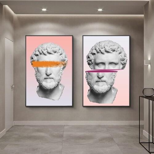 Roman Sculpture Art Paintings Print on Canvas Art Posters and Prints Graffiti Art Pictures Funny Nordic Art Paintings Home Decor