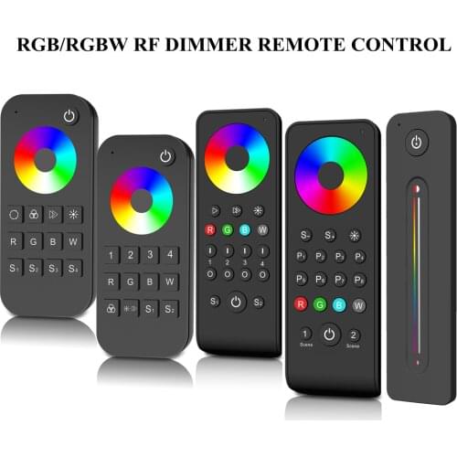 RT4 RS4 RS9 RT9 R14 RF2.4GHz RGB/RGBW Wireless Remote Control 1 4 Zone Touch Wheel Slide Push Dimmer for Led Strip
