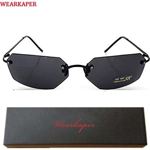 WEARKAPER Vintage Sun Glasses Rilmless glasses Matrix Morpheus Sunglasses Movie Sun Glasses Oculos De Sol Feminino UV Protection