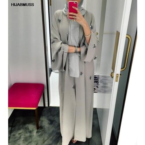 Middle East Ramadan Arab Islamic Clothing Muslim Jubah Katfan Embroidery Cardigan Abaya Full Dress Kimono Long Robe Gowns Tunic