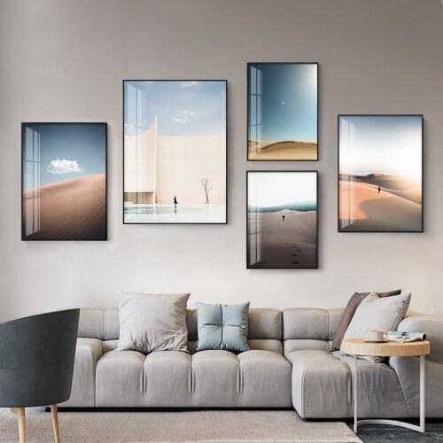 Hiking sun Saudi Arabia Desert Canvas Poster Nordic Style Landscape Nature Wall Art Print Painting Decorative Picture Home Decor