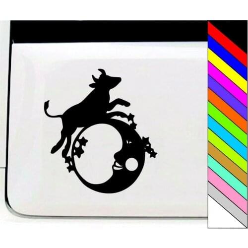 Cow Play Ball Funny Picture Vinly Decal Sticker for Window Decoration 16.5x15cm