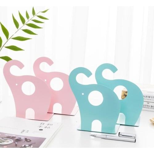 1 Pair Metal Bookends Universal Non-skid Bookends Art Desgin Book Ends for Office Home